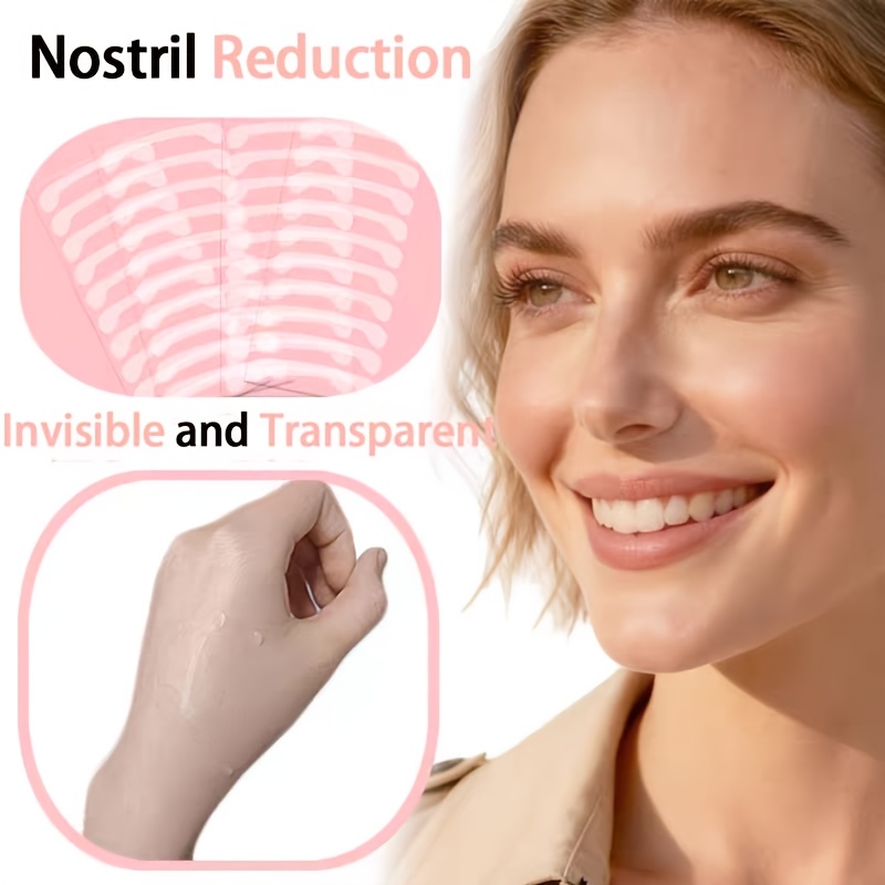 Nose Trimmer - แผ่นแปะจมูกแบบล่องหน 100 ชิ้น สำหรับลดปีกจมูก ใช้สำหรับคอสเพลย์ แผ่นแปะจมูกเพื่อความงาม
