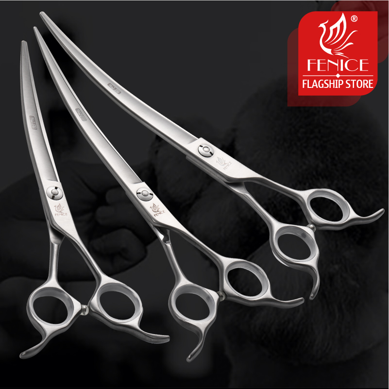 Grooming Scissors - FeniceJP440C เหล็ก 6.5/7/7.5 นิ้วสัตว์เลี้ยงสุนัขกรูมมิ่งกรรไกรกรรไกรโค้งขึ้นลงสัตว์เลี้ยงผมตัดกรรไกรเครื่องมือ